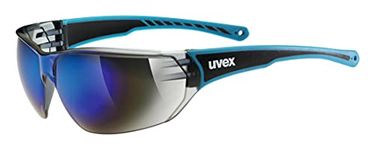 uvex Sportstyle 204 - Sports Sunglasses for Men and Women - Mirrored Lenses - Comfortable & Non-Slip - Blue/Blue - One Size