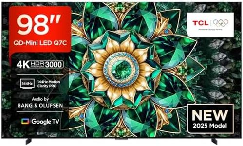 TCL 98Q7C-UK QD-Mini LED TV, 4K HDR Premium 2600, Smart TV Powered by Google TV (Dolby Vision IQ & Atmos, HVA Panel, Audio by Bang & Olufsen, 144Hz Motion Clarity Pro)