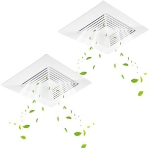 WiseWater 2Pcs 12 x 12 Bathroom Ceiling Fan Grille with Springs, Replacement Vent Cover for Broan-Nutone Exhaust Fan, Air Diverter, Ceiling Air Diffuser