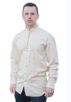 Traditional Irish Grandfather Shirt, Natural, Natural, Large