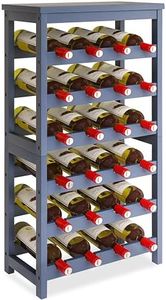 STELLSTAR Portabottiglie, Organizer per vino in bambù a 6 livelli per 24 bottiglie, Scaffale per la conservazione del vino, senza oscillazioni, per cucina con piano d'appoggio, grigio