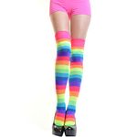 Angelina Neon Rainbow Thigh High socks, #6753A, One size