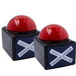 Komphy 2 Pack Game Answer Buzzer, Game Buzzer Q&A Alarm Red Buttons with Sound and Light for Funny Quiz Contest(Black)