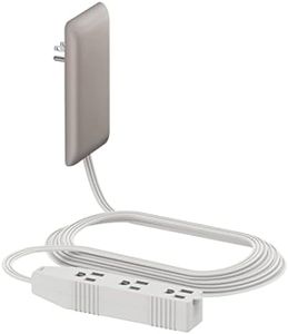 LIDER Flat-Face Outlet Extender with 3 Receptacles, Ultra-Thin Wall Plate Plug with Cord Extender and 3-Outlet Power Strip, 8ft Cord, LWE8-315-NK, 1625W, ETL Listed, Matte Nickel, 1-Pack