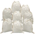 Freletry 8 PCS 8"x10"/20x25cm Drawstring 100% Cotton Muslin Bags Reusable Storage Bag for Shopping Home Kitchen Food Grocery Vegetable Storage etc. (8 PCS 8"x10"/20x25cm)