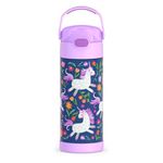 THERMOS FUNTAINER 14 Ounce Stainless Steel Vacuum Insulated Bottle, Unicorn Blooms