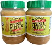 Trader Joe's Organic Peanut Butter Creamy Salted Valencia 1 lb (Pack of 2)