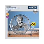 Status Floor Fan | 16 Inch Portable Fan | 3 Speed Adjustable Angle Fan | Chrome | S16CFLOORFAN1PKB [Energy Class A]