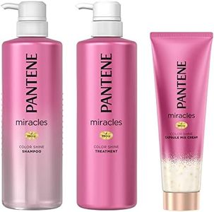 Pantene Miracles Color Shine Shampoo, Treatment, Capsule Mix Cream, 16.9 fl oz (480 ml) + 16.9 oz (480 g) + 4.2 oz (120 g) Set