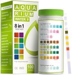 AAwipes Aquarium Ammonia Test Strips 8-in-1 |100 Strips | Quick & Accurate Water Testing for Freshwater & Saltwater Tanks -Test pH, Carbonate, Alkalinity, Hardness, Chlorine, Nitrite, etc. (K02-100)