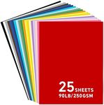 8.5x11 Cardstock 25sheets Colored Cardstock Assorted 25 Colors, 90 lb/250 gsm Card Stock Colored Paper for Cricut Machine, Card Making, Scrapbook & DIY Crafts