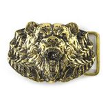 Wild Grizzly Bear solid brass belt buckle