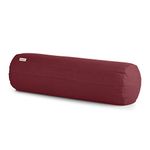 Basaho Yoga Bolster | Organic Cotton | Buckwheat Hulls | Removable Washable Cover (Tibetan Maroon)