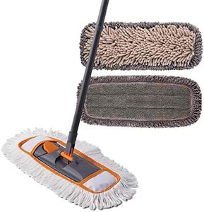 Microfibre Floor Mop, CLEANHOME Dry and Wet Cleaning, 3 PCS Pads, 45.2-55.1in Mops for Cleaning Wood Floor/Kitchen/Bathroom/Flat Mop.