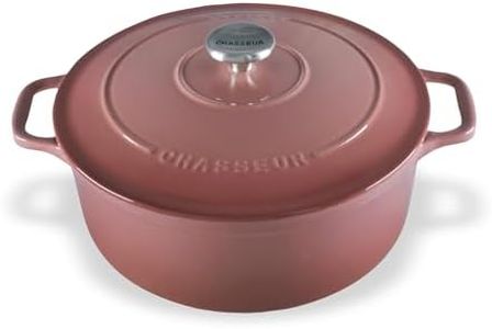 Chasseur Enamelled Cast Iron Round French Oven with Lid, 26 cm / 5 Litre, Rosewood - Made in France