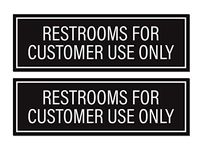 Restrooms for Customer Use Only Sticker Signs (Pack of 2)