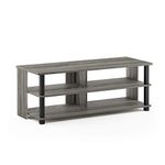 Furinno 17077GYW/BK Sully 3-Tier Stand for TV up to 50, French Oak Grey/Black