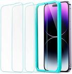 ESR for iPhone 14 Pro Screen Protector, [3 Pack] 6.1 Inch Military-Grade Tempered Glass with Easy Installation Frame, Ultra Tough, Scratch Resistant Glass Screen Protector for iPhone 14 Pro