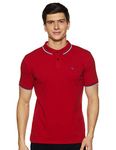 Allen Solly Men's Solid Regular Fit Polo (ASKPQRGFM50454_Red L)