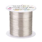 BENECREAT 18 Gauge 32 Yards Tarnish Resistant Silver Wire Jewelry Beading Wire for Beading Wrapping and Other Jewelry Craft Making