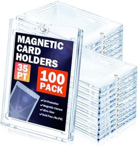 Succwoah 100ct Magnetic Card Holder for Trading Cards, 35 PT One Touch Card Sleeves, Hard Plastic Card Protectors Top Loaders Display Case for Baseball, Football, Sports, Game, TCG, MTG, YUGIOH