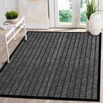 AMEHA Door Mat Indoor & Outdoor Heavy Duty Rubber Door Mats, Grey 80 x 150 cm Dirt Trapper Non Slip Washable Barrier Floor Mat Entrance Rug Shoes Scraper Super Absorbent Front Door Mat Carpet