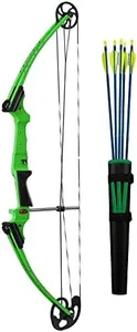 Genesis Original Lightweight Archery Compound Bow and Arrow Set, Draw Hand - Right, Green