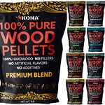 Kona Smoker Grilling Pellet Sets ((8) 1 Pound Variety Pack (8 pounds Total), 100% Oak+100% Hickory+Sweetwood Blend+Premium Blend+Apple Blend+Pecan Blend+Supreme Blend+Mesquite Blend)