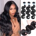 Body Wave Human Hair Bundles Natural Color 100% Unprocessed Brazilian Human Hair Double Weft Weave 18 20 22 Inch