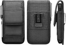 WHITBULL Nylon Mobile Belt Pouch Holster case Cover with Belt Clip for Samsung Galaxy S23 Ultra/Samsung Galaxy S22 Ultra/Samsung Galaxy S21 Ultra (Black)