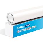 BOSADA Heat Transfer Vinyl 12" x 5ft HTV Iron on Transfer Paper for DIY Clothing,Logo,Hat,Fabric (White)