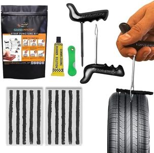 GRAND PITSTOP Universal Tubeless Tyre Puncture Kit |Strip-Based (Pack of 10 pcs) | Flat Tyre Repair Tool for Cars, Bikes, Trucks, Autos | Easy to Use | Emergency Tire Kit for On-The-Go Repairs
