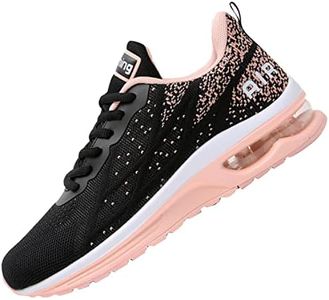 MEHOTO Womens Fashion Tennis Walking Shoes Sport Air Fitness Gym Jogging Running Sneakers, Peachblack, 7 US