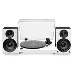 Fluance RT81+ Elite HiFi Vinyl Turntable (White) and Ai41 Powered Bookshelf Speakers (White Walnut) Bundle: High Fidelity Sound, Integrated Amplifier, Audio Technica Cartridge