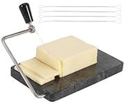 Radicaln Marble Cheese Slicer Black Kitchen Gadgets 8"x5" Inch Handmade Cutting Board with 4 Replacement Cheese Cutter Wires - Soft Food Slicer, Butter Cutter - Ideal Kitchen Tools for Cheese Slices