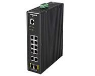 D-Link DIS-200G-12S Industrial 12 Port Switch 10 Gigabit and 2 SFP for DIN Rail Suitable for Extreme Conditions -40°C to 65°C ERPS, VLAN, QoS, IGMP, Link Aggregation