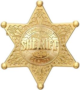 Western Cowboy Deputy Sheriff Badge Pin Brooch 2”,School Carnival Party Play Props Prizes Gifts Toy for Kids Dance Girls Adults,Halloween Masquerade Old Costume Holster Medals Decorative Ornaments