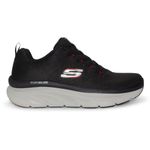 Skechers Mens D'LUX Walker - MEERNO Black/RED Casual Shoe - 8 UK (232364-BKRD)