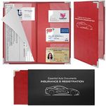 Autostyle Corner Guard Insurance Card and Registration Document Holders | Premium Wallet with Magnetic Closure (Fireman Red)