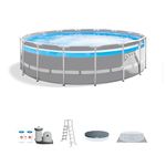 Intex 26729EH 16 Foot by 48 Inch Clearview Prism Frame Above Ground Swimming Pool with Filter Pump, Easy Set Up and fits up to 6 People