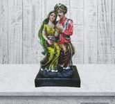 WINSOME COLLECTION Rajasthani Couple Statue Decorative Showpiece for Home Office Hotel Room Decor Polyresin Multicolor Pack of 1 (R-06)