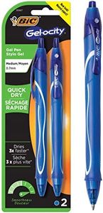 BIC Gel-ocity Quick Dry Gel Ink Pen Medium Point (0.7 mm) - Blue, Pack of 2 Gel Pens, 7355672