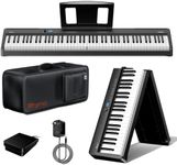Rhymo FP88H Folding 88 Key Weighted Hammer Action Digital Piano - Portable Electric Keyboard with 40W Speakers, Bluetooth, Pedal Support for Beginners & Performance
