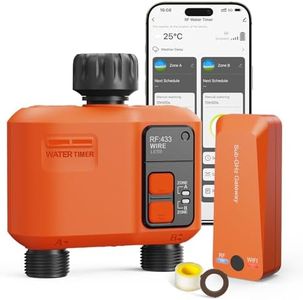 WiFi Water Timer, 2 Zones Wifi sprinkler controller with 984ft Range, APP Remote Control, Voice Control with Alexa, Rain Delay and Manual Mode, Drip Irrigation and Lawn Watering System for Yard Plants