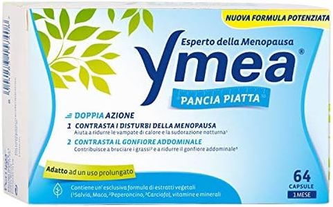 Ymea Pancia Piatta, Integratore Alimentare Esperto della Menopausa che Contrasta il Gonfiore Addominale, 64 Capsule