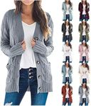 Clearance Deals Women's Cable Knit Cardigan Sweaters Open Front Button Down Knitwear Loose Oversized Fall Outerwear Coat with Pocket Orders Placed by Me Recently