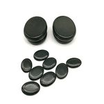 Windfulogo 12Pcs Hot Massage Stones Set Natural Lava Basalt Heated Warmer Stone for Spa Massage Black