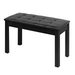 XIDIHF Piano Bench Stool with Storage and Padded Cushion Duet Keyboard Seat 29.5" x 13.5" x 18.5" (Black)