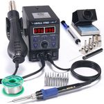 YIHUA 8786D I 2 in 1 Hot Air Rework and Soldering Iron Station with °F /°C, Cool/Hot Air Conversion, Digital Temperature Correction and Sleep Function