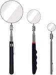 SAVITA 3 Sizes Telescoping Inspection Mirror Set Extendable Retractable Telescopic Inspection Mirror Kit, 1.18/1.96/3.34 inch Diameter 7-23/9-21/10-29 inch Handle, Small Large Dental Lash Mirror